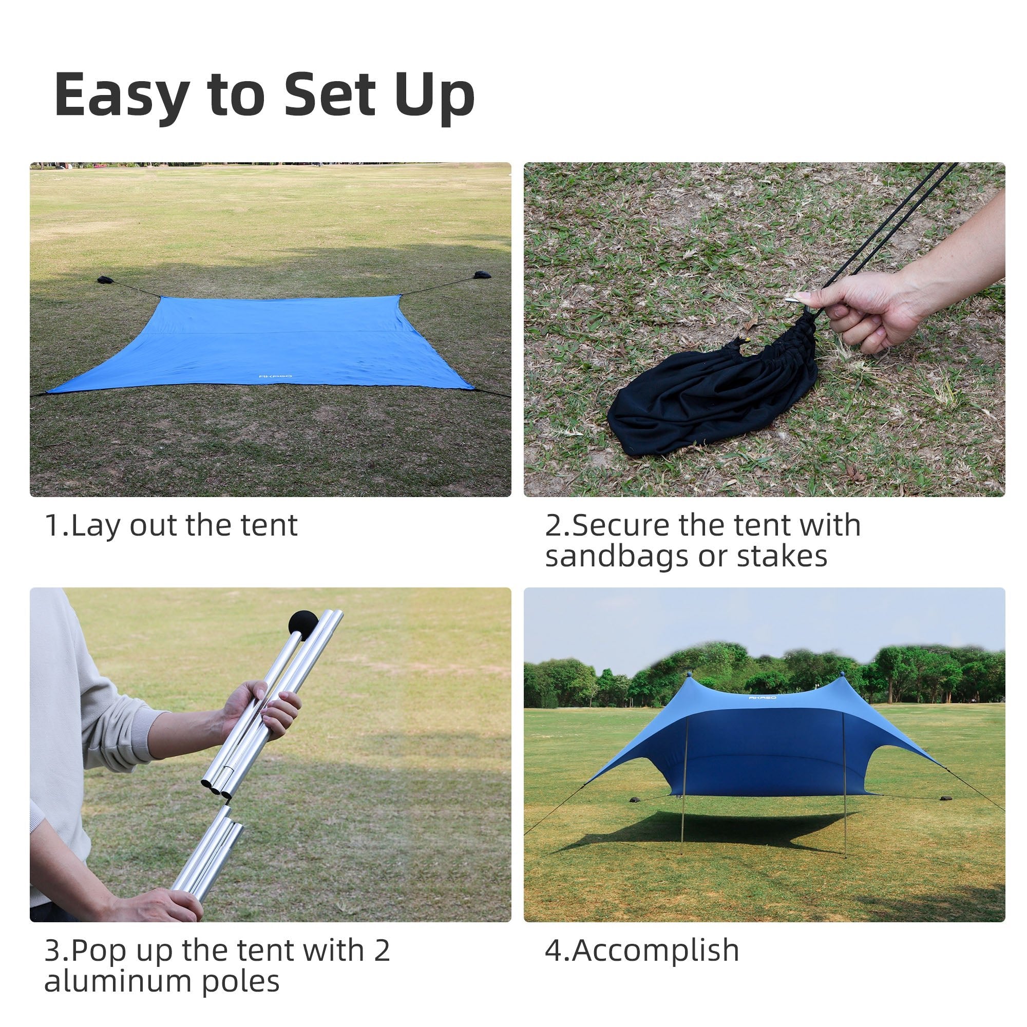 AKASO BT14 Large Portable Beach Canopy - akasooutdoors