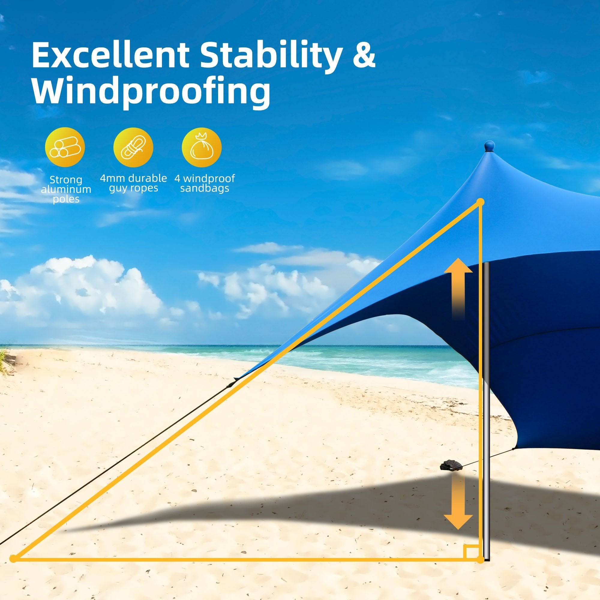 AKASO BT14 Large Portable Beach Canopy - akasooutdoors