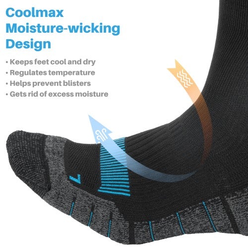 AKASO RC121 COOLMAX Fiber Quick Dry Crew Running Socks For Men & Women - akasooutdoors
