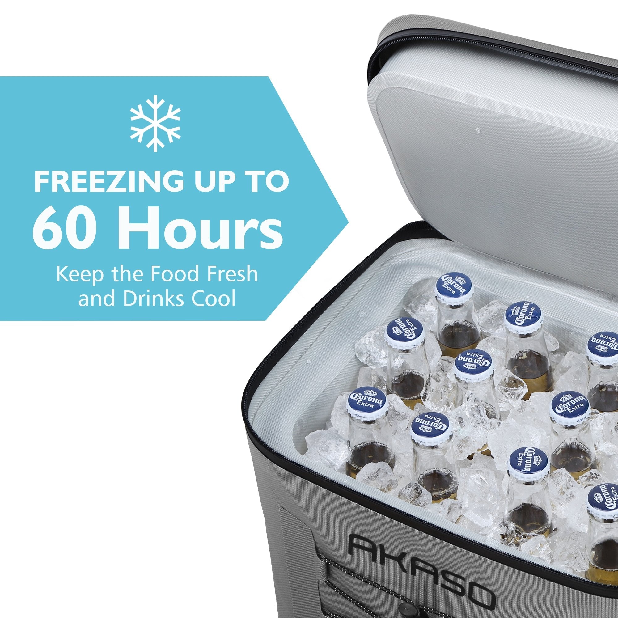 AKASO 12L Soft Cooler Bag for 24 Cans - Keep Ice up to 60 Hours