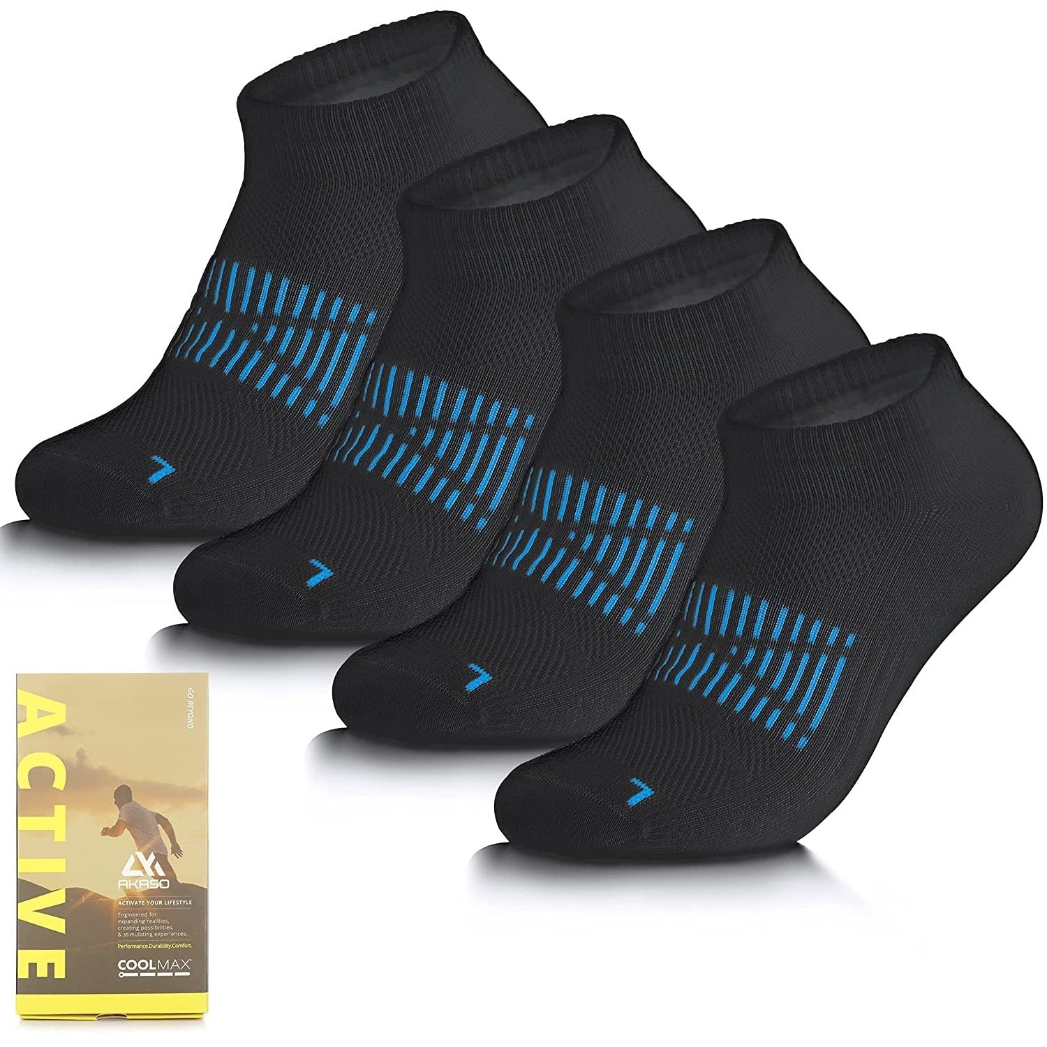 AKASO RC011 Non-Slip Ankle Socks for Men & Women-COOLMAX&LYCRA