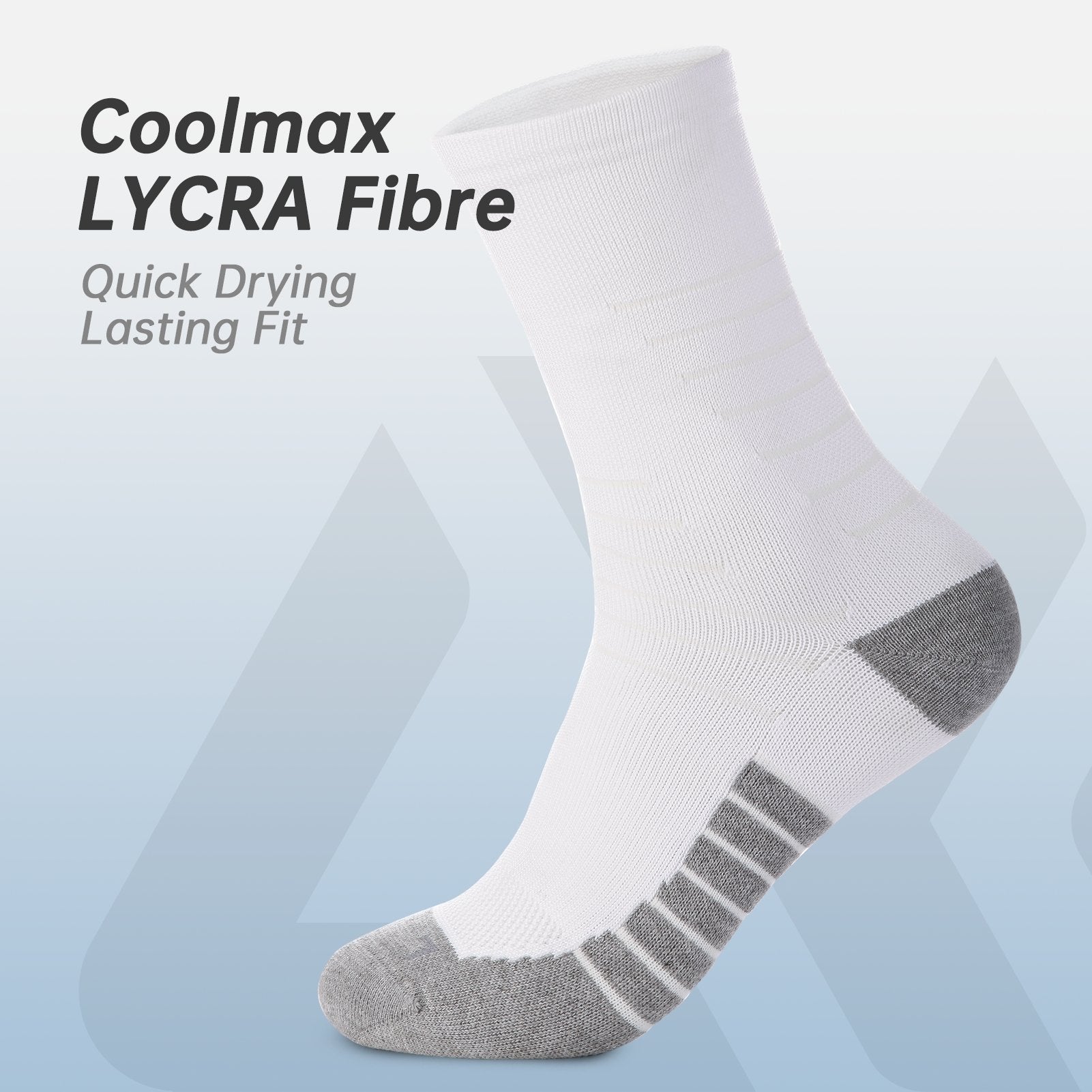 AKASO RC031 Ultralight Cushioned Crew Running Socks with COOLMAX and LYCRA Fiber - akasooutdoors