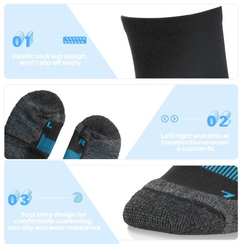AKASO RC121 COOLMAX Fiber Quick Dry Crew Running Socks For Men & Women - akasooutdoors